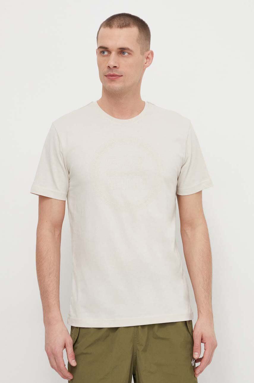 EA7 Emporio Armani pamut póló bézs, férfi, nyomott mintás