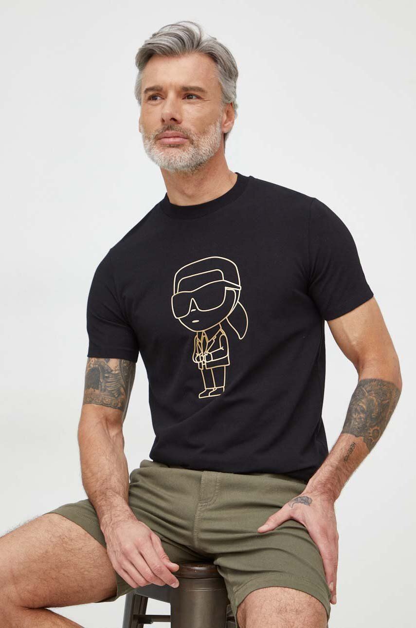 Karl Lagerfeld tricou bărbați, culoarea negru, cu imprimeu 542221.755054