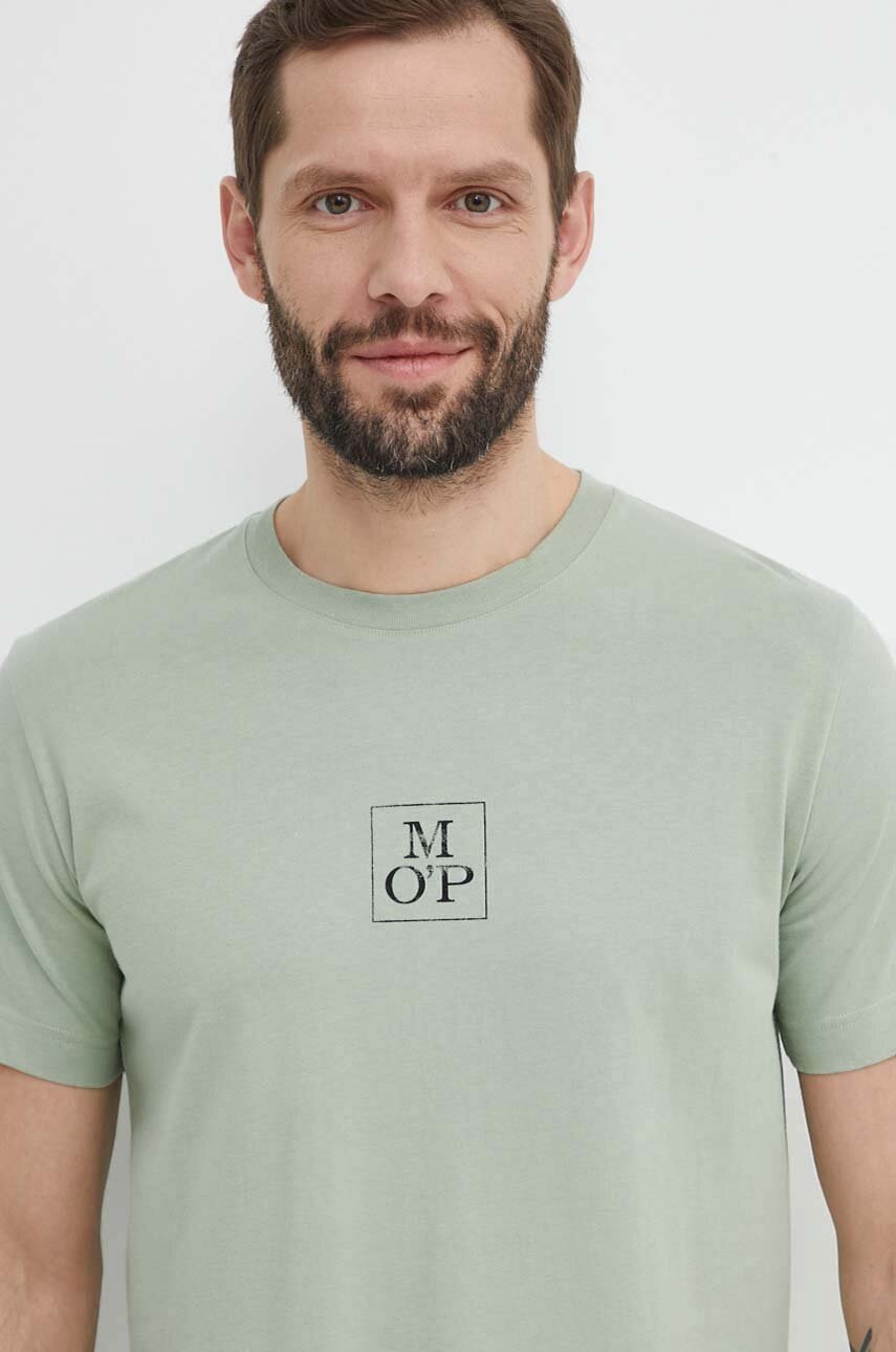

Памучна тениска Marc O'Polo в зелено с принт 423201251070, Зелен