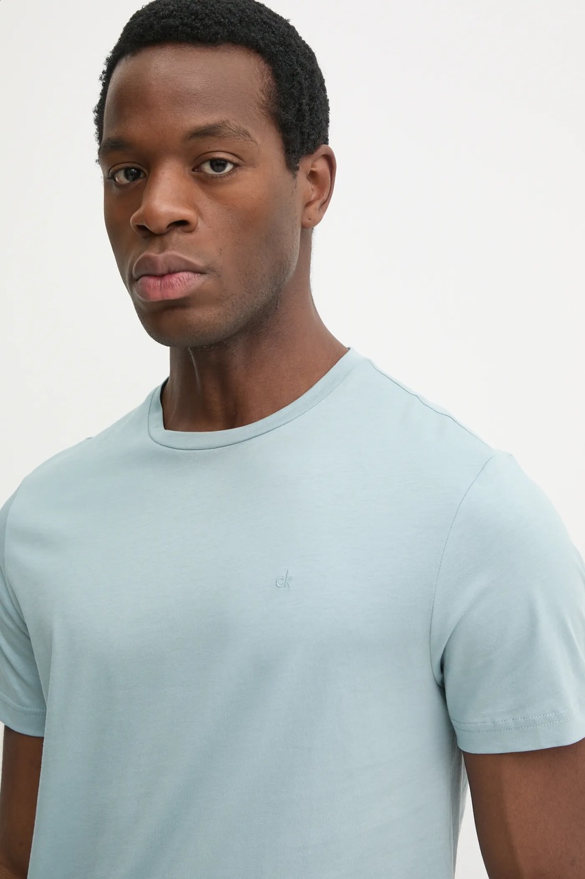Βαμβακερό μπλουζάκι Calvin Klein ανδρικά, χρώμα: μπλε φωτογραφία
