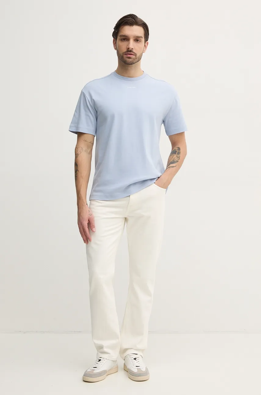 Хлопковая футболка Calvin Klein мужская однотонная K10K112487 Хлопковая футболка Calvin Klein мужская однотонная K10K112487