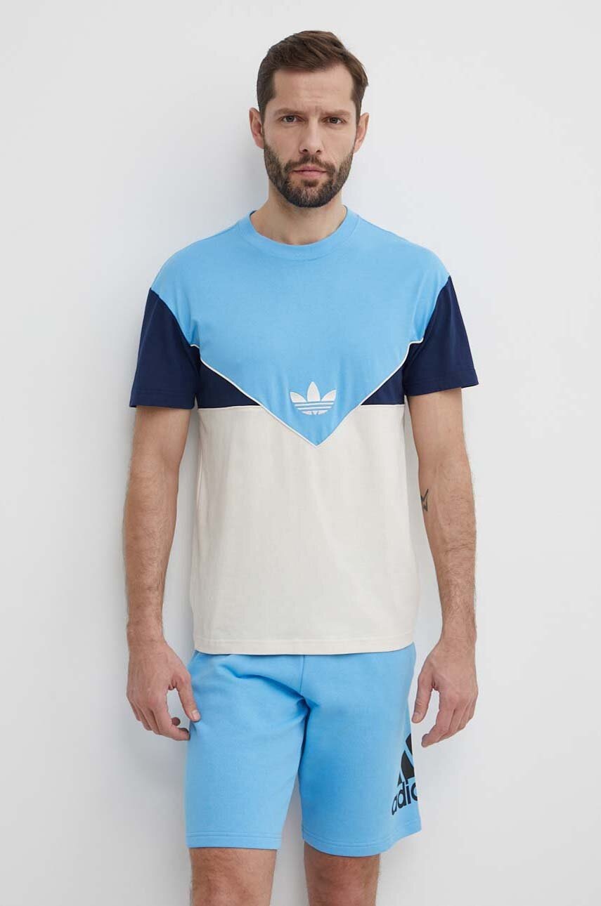 

Памучна тениска adidas Originals в синьо с десен IM9423, Син