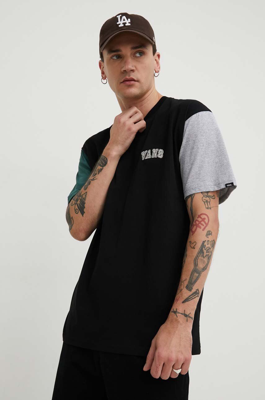 Vans tricou barbati, culoarea negru, modelator