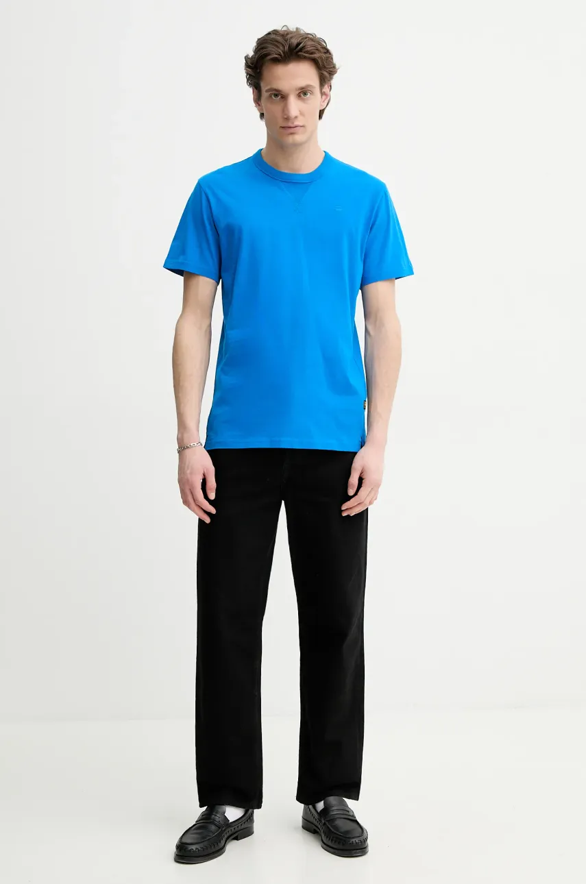 Хлопковая футболка G-Star Raw мужская однотонная D24449-336 Хлопковая футболка G-Star Raw мужская однотонная D24449-336