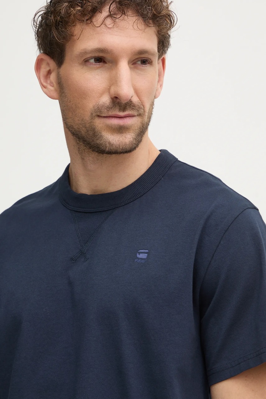 Βαμβακερό μπλουζάκι G-Star ανδρικό, χρώμα: ναυτικό μπλε, D24449-336 φωτογραφία