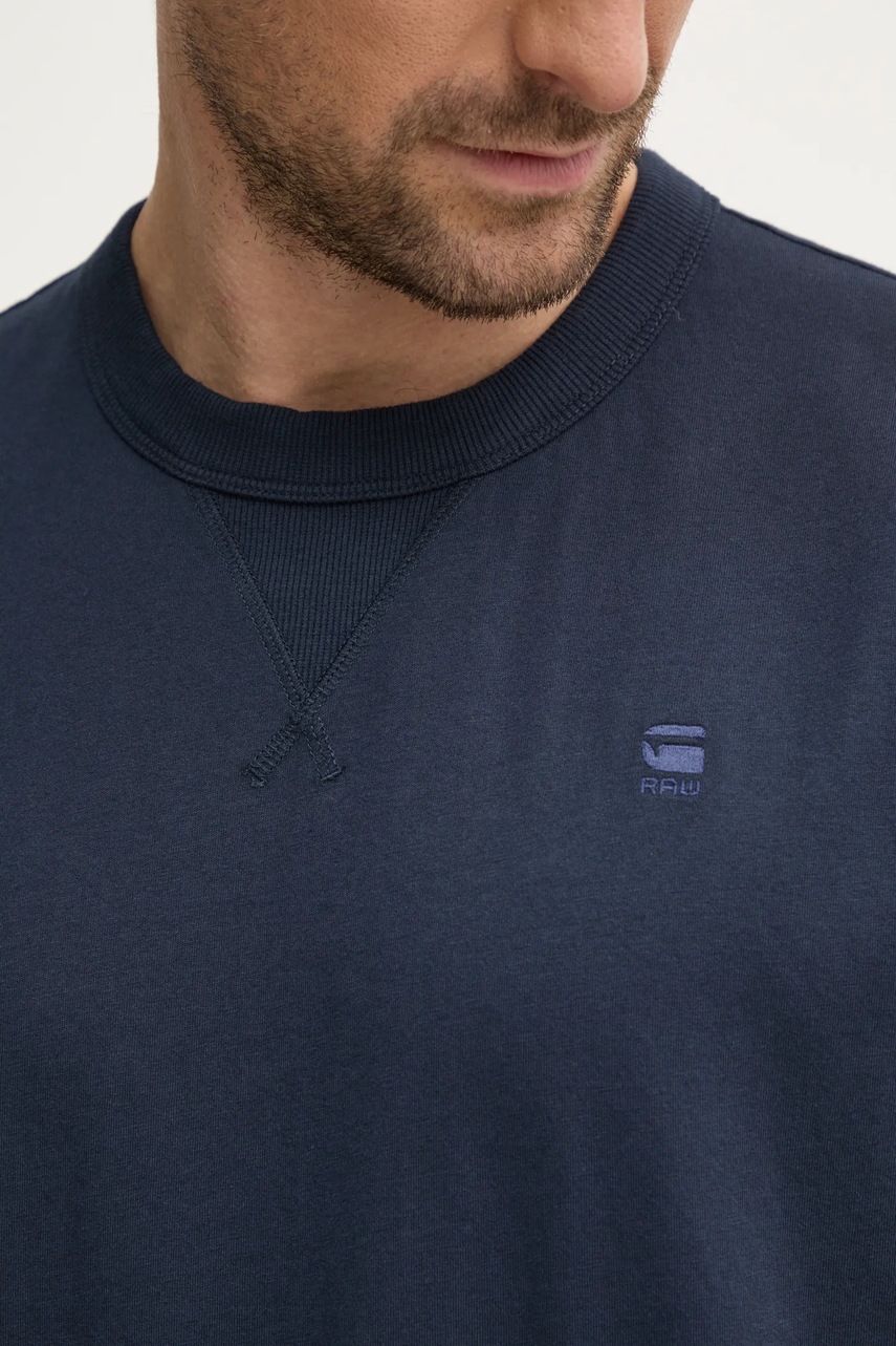 Βαμβακερό μπλουζάκι G-Star ανδρικό, χρώμα: ναυτικό μπλε, D24449-336 φωτογραφία