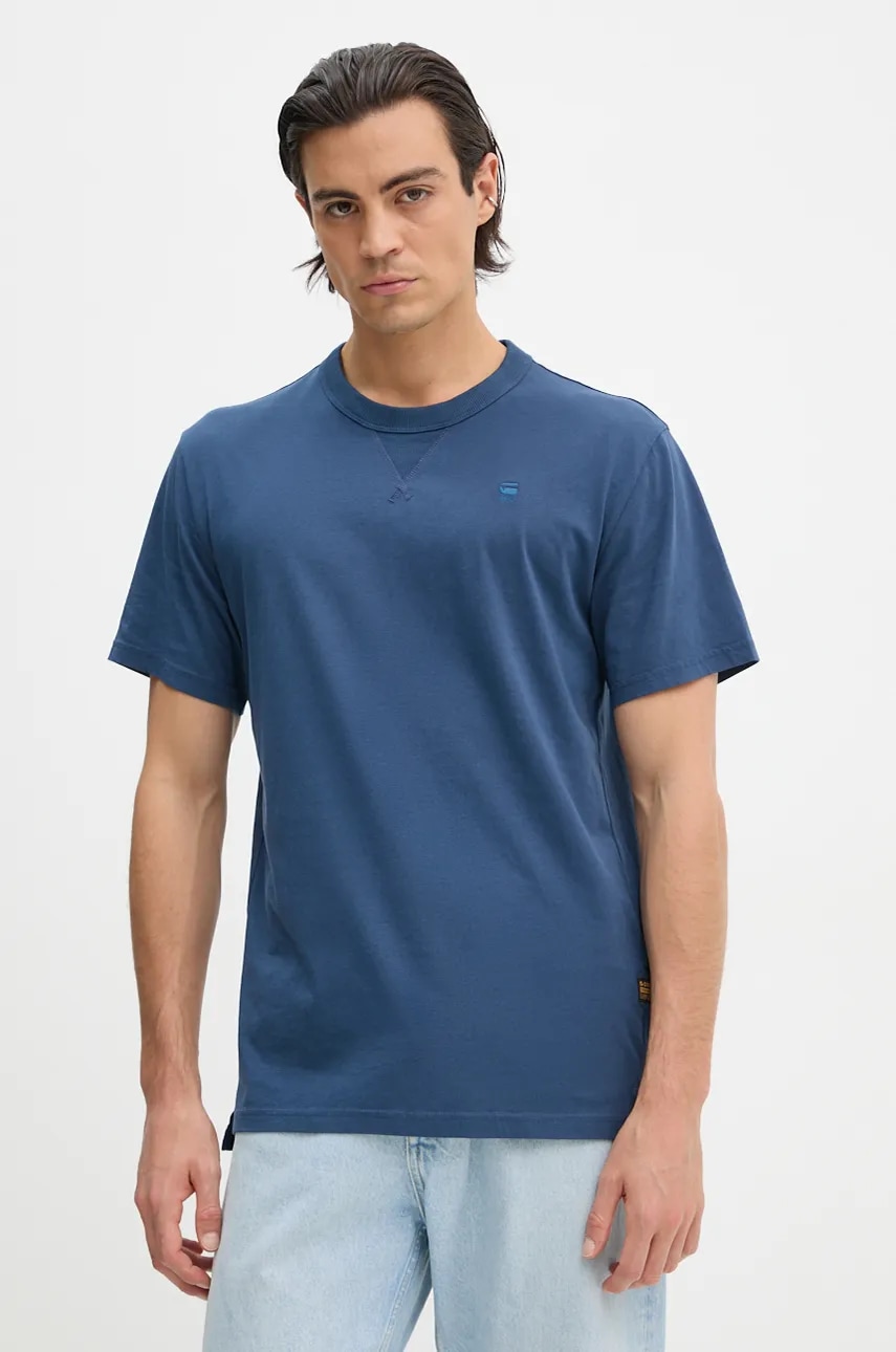 G-Star tricou din bumbac bărbați, culoarea alb, uni, D24449-336