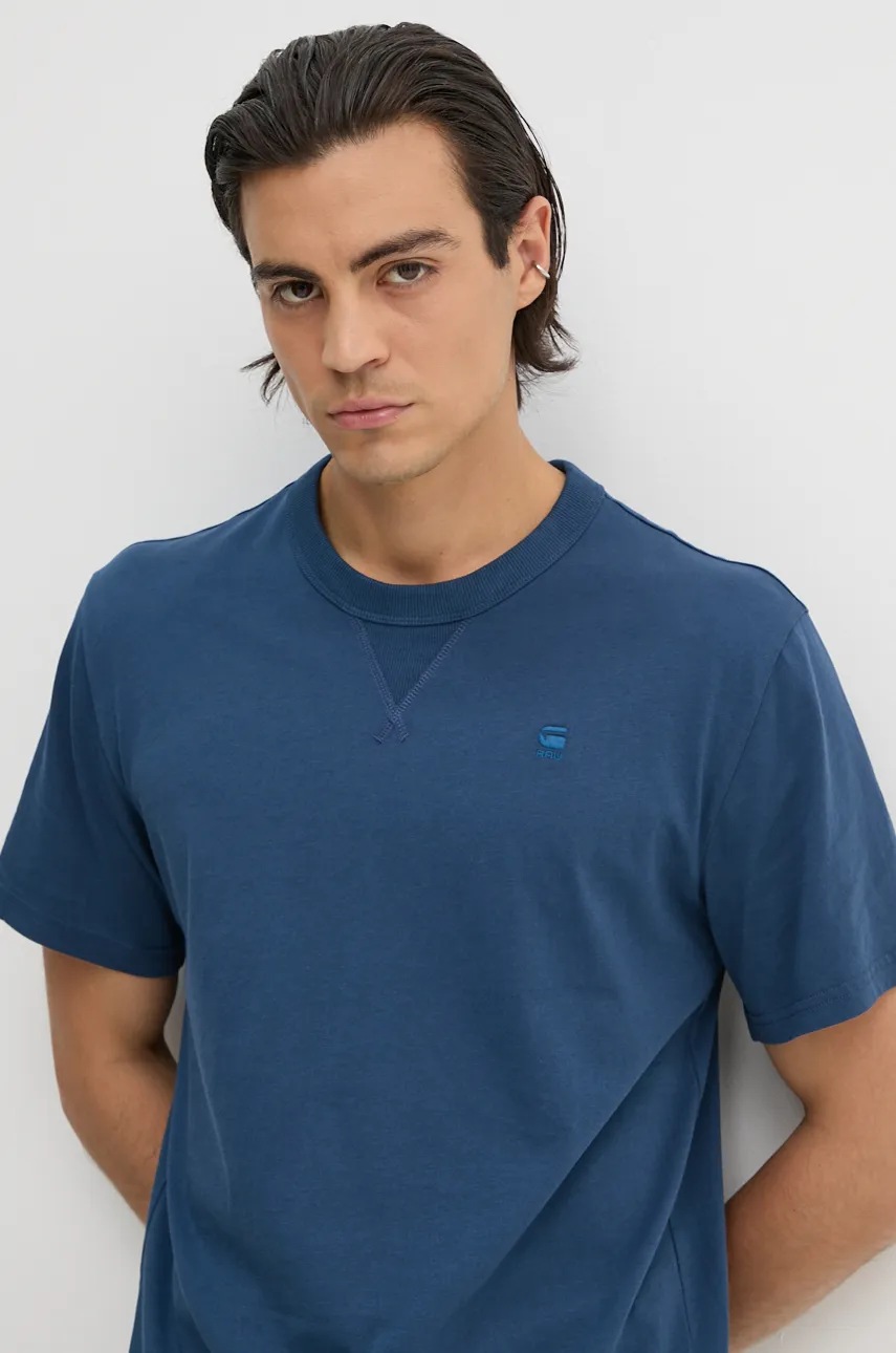 Βαμβακερό μπλουζάκι G-Star ανδρικό, χρώμα: άσπρο, D24449-336 φωτογραφία