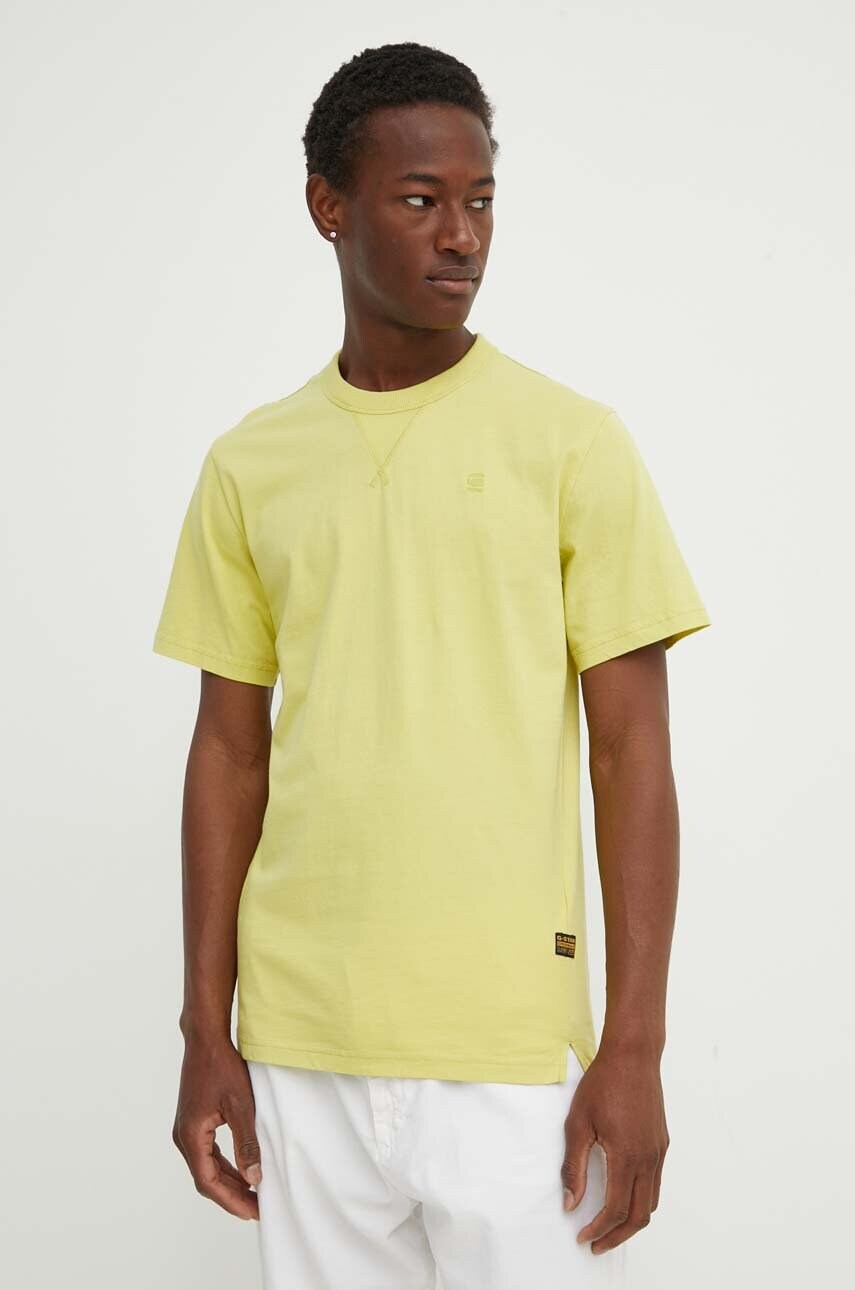 G-Star Raw tricou din bumbac barbati, culoarea alb, neted