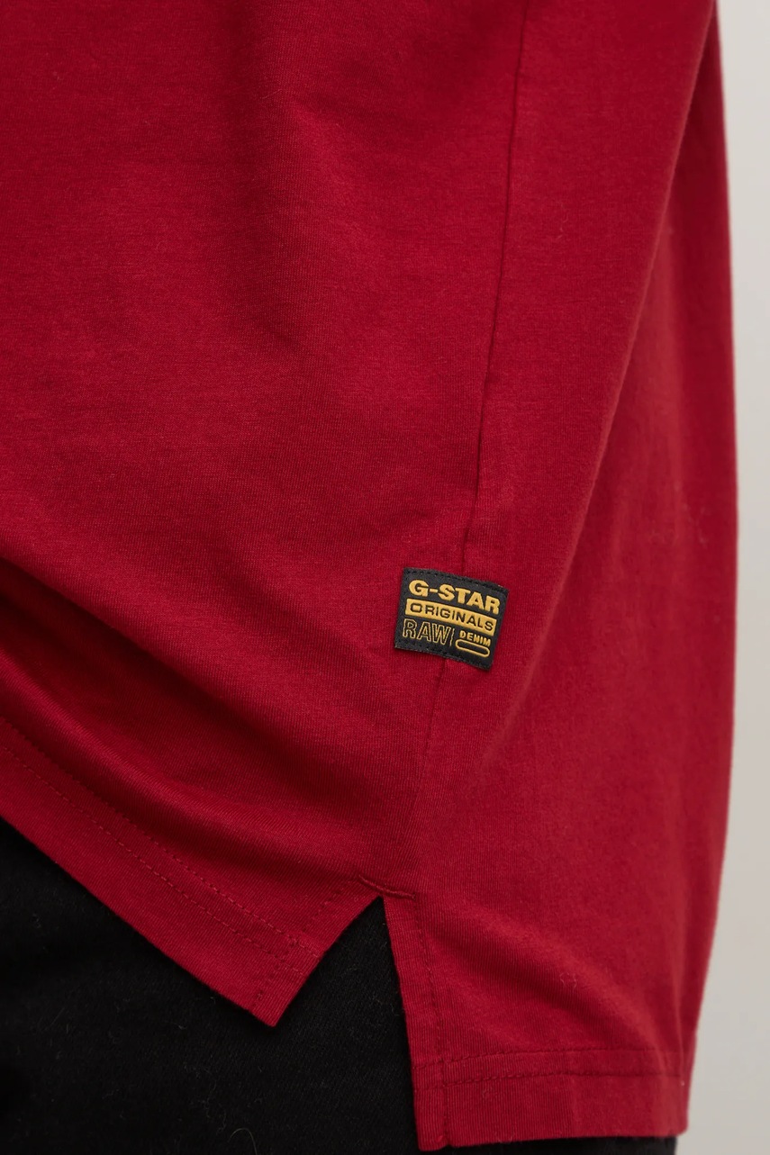 Βαμβακερό μπλουζάκι G-Star ανδρικό, χρώμα: κόκκινο, D24449-336 φωτογραφία