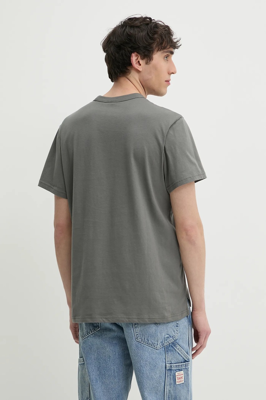 Βαμβακερό μπλουζάκι G-Star ανδρικό, χρώμα: γκρι, D24449-336 φωτογραφία