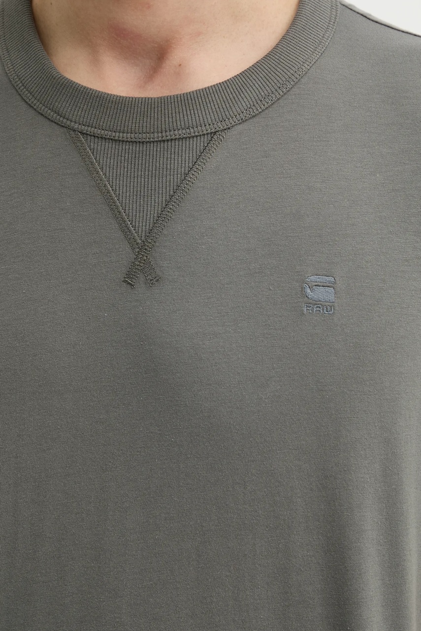 Βαμβακερό μπλουζάκι G-Star ανδρικό, χρώμα: γκρι, D24449-336 φωτογραφία