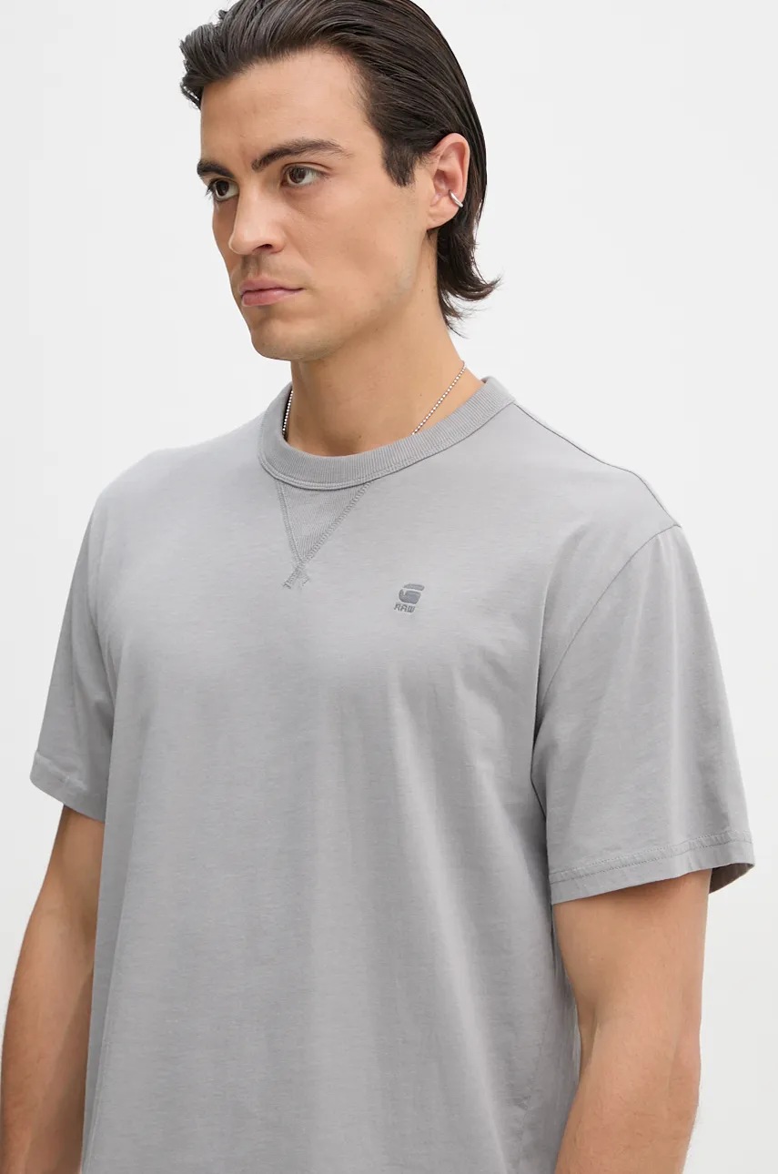 Βαμβακερό μπλουζάκι G-Star ανδρικό, χρώμα: άσπρο, D24449-336 φωτογραφία