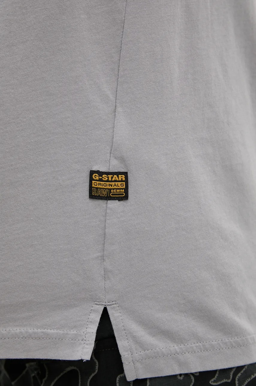 Βαμβακερό μπλουζάκι G-Star ανδρικό, χρώμα: άσπρο, D24449-336 φωτογραφία