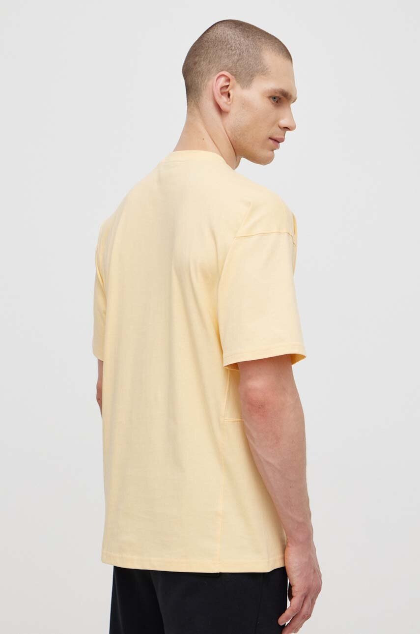 Βαμβακερό μπλουζάκι Columbia Painted Peak ανδρικό, χρώμα: κίτρινο, 2074481 φωτογραφία