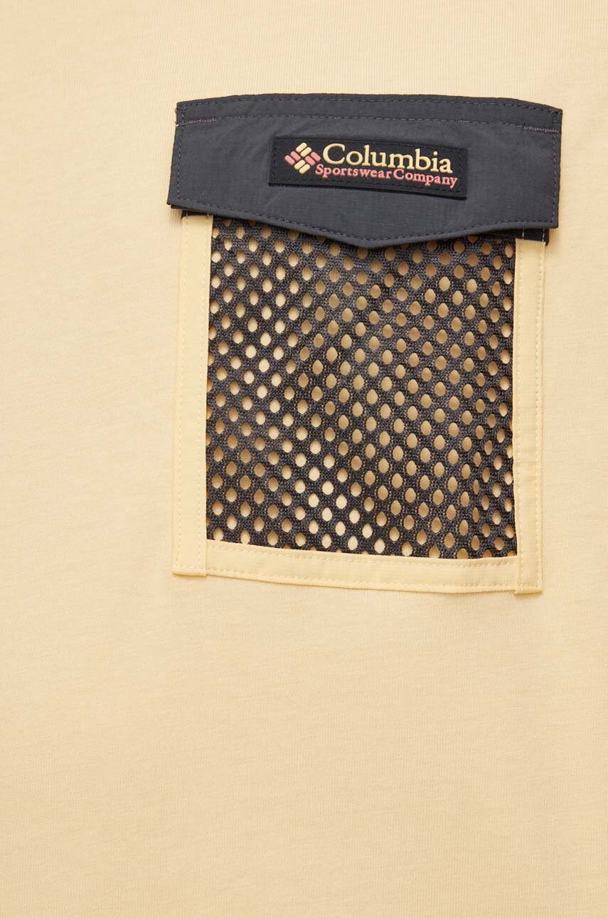 Βαμβακερό μπλουζάκι Columbia Painted Peak ανδρικό, χρώμα: κίτρινο, 2074481 φωτογραφία