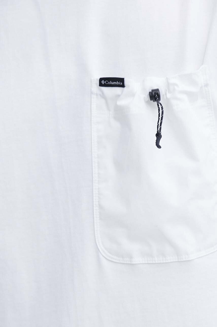 Βαμβακερό μπλουζάκι Columbia Landroamer ανδρικό, χρώμα: άσπρο, 2076021 φωτογραφία