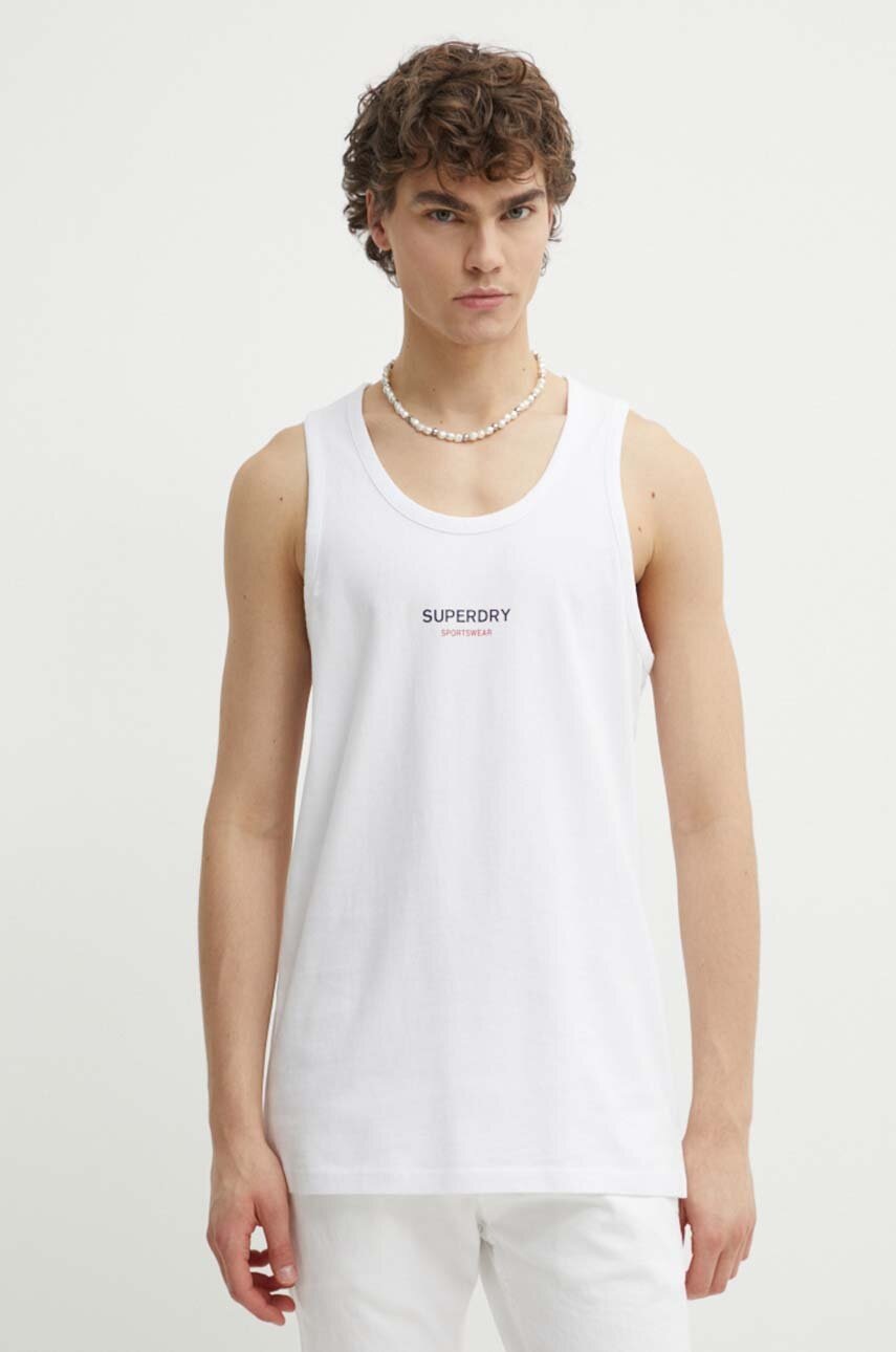 

Памучна тениска Superdry в бяло, Бял
