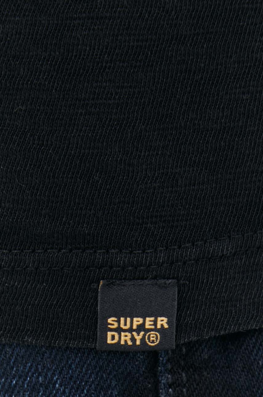 Бавовняна футболка Superdry чоловічий колір чорний однотонний 