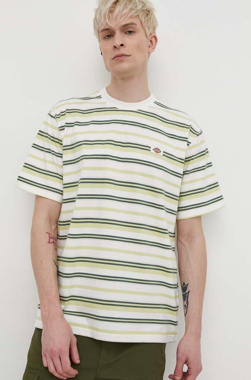 Dickies tricou din bumbac GLADE SPRING TEE SS barbati, culoarea alb, modelator, DK0A4YR1