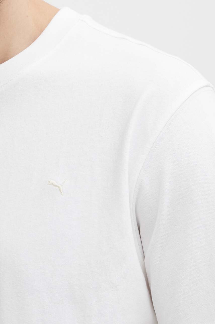 Бавовняна футболка Puma чоловічий колір бежевий однотонний 