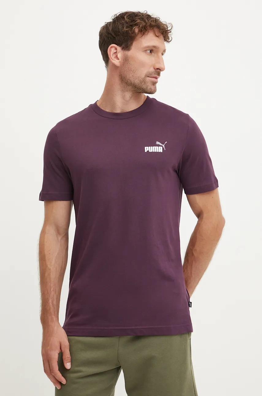 

Памучна тениска Puma в бордо с меланжов десен 674470