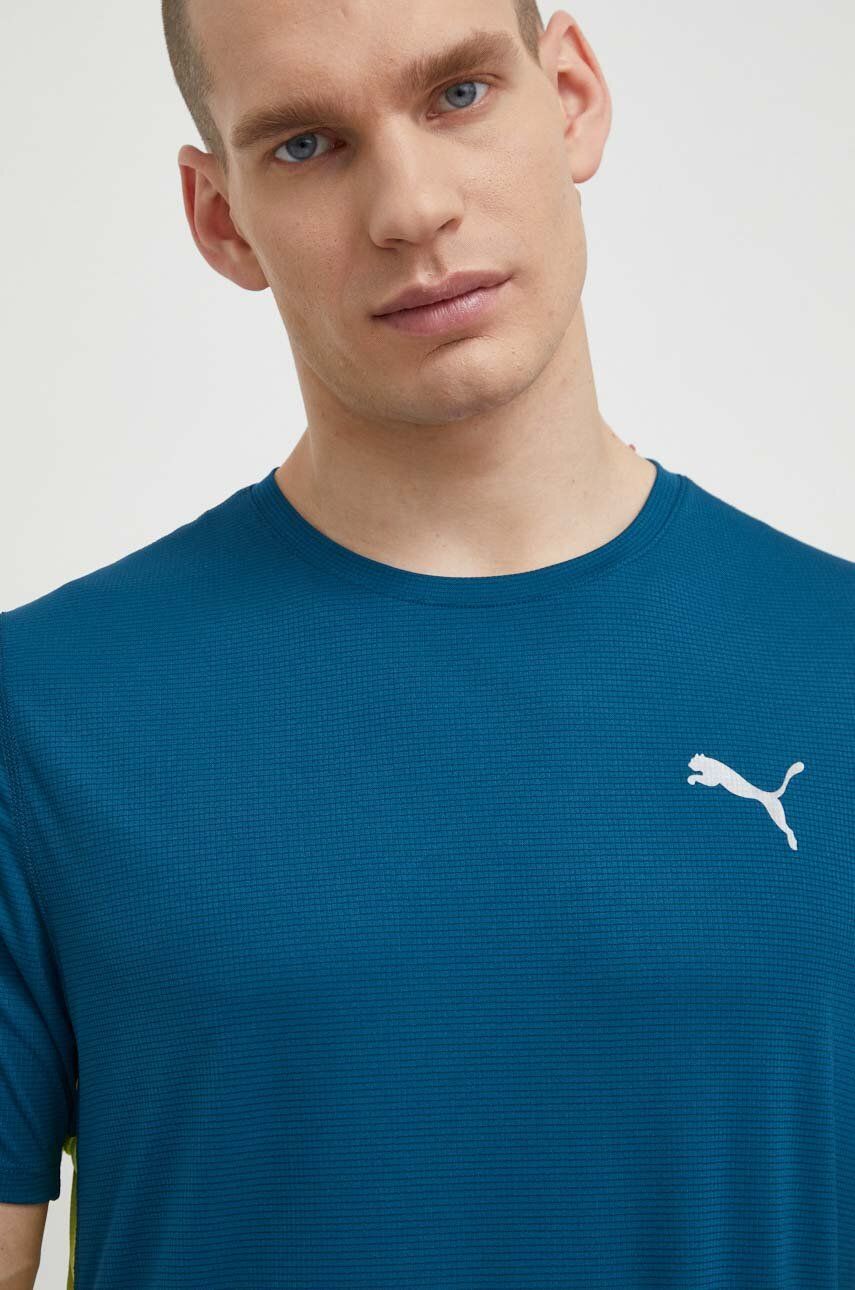 Puma tricou de alergare Run Favourite Velocity culoarea turcoaz, cu imprimeu, 525058