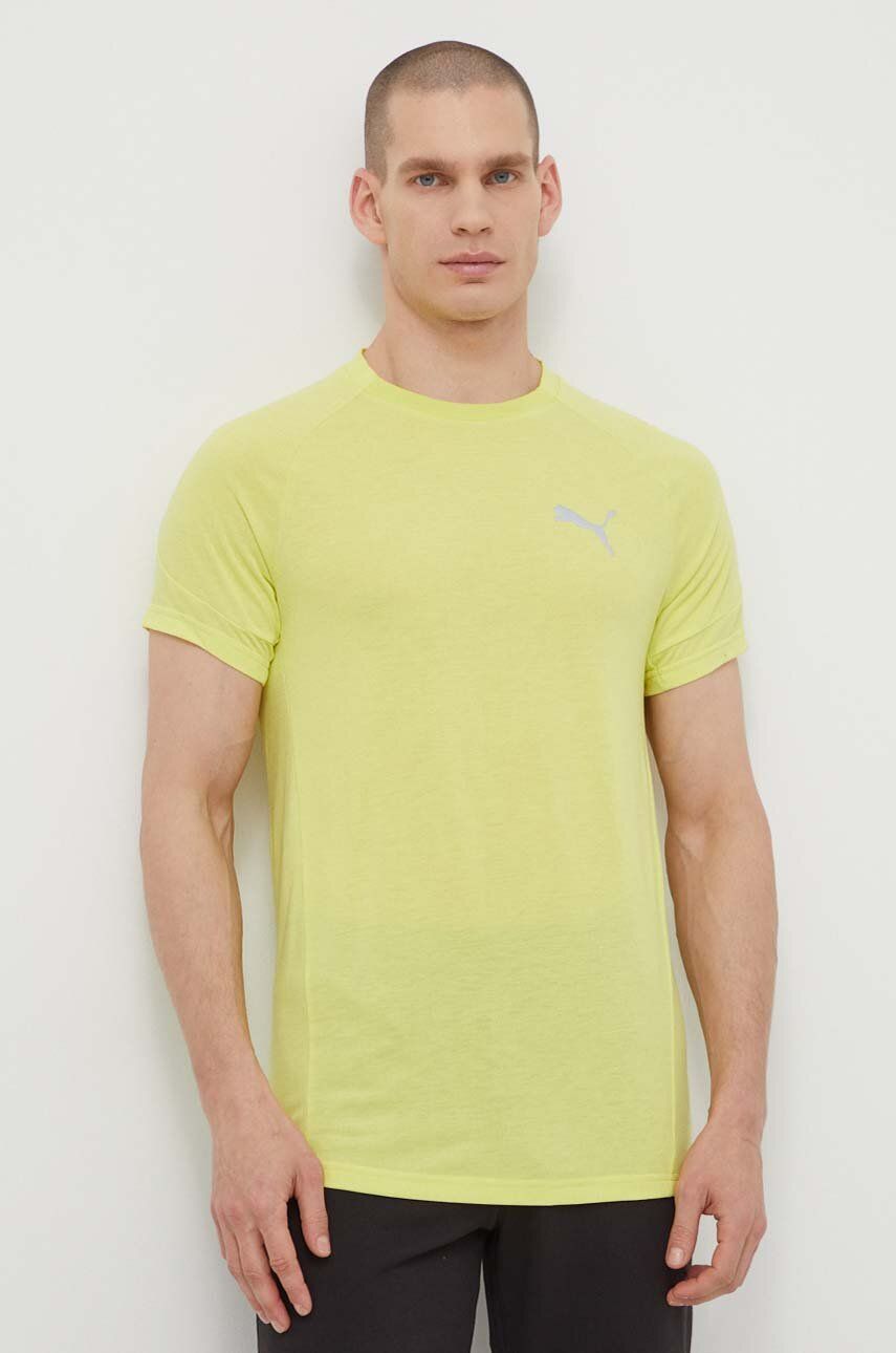 Puma tricou EVOSTRIPE barbati, culoarea verde, cu imprimeu, 678992