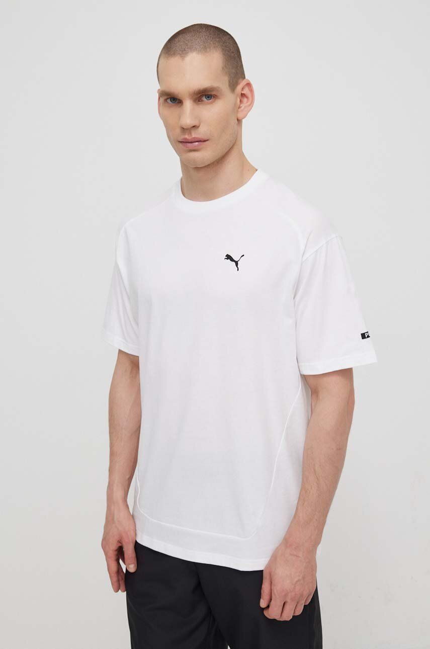 Puma tricou din bumbac RAD/CAL bărbați, culoarea alb, uni, 678913