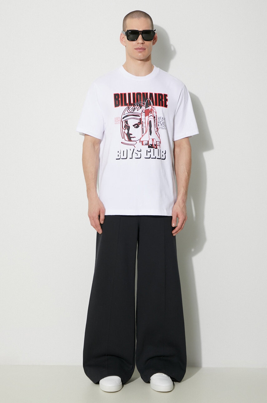 Billionaire Boys Club tricou din bumbac Space Program bărbați, culoarea alb, cu imprimeu, B24139 Billionaire Boys Club tricou din bumbac Space Program bărbați, culoarea alb, cu imprimeu, B24139