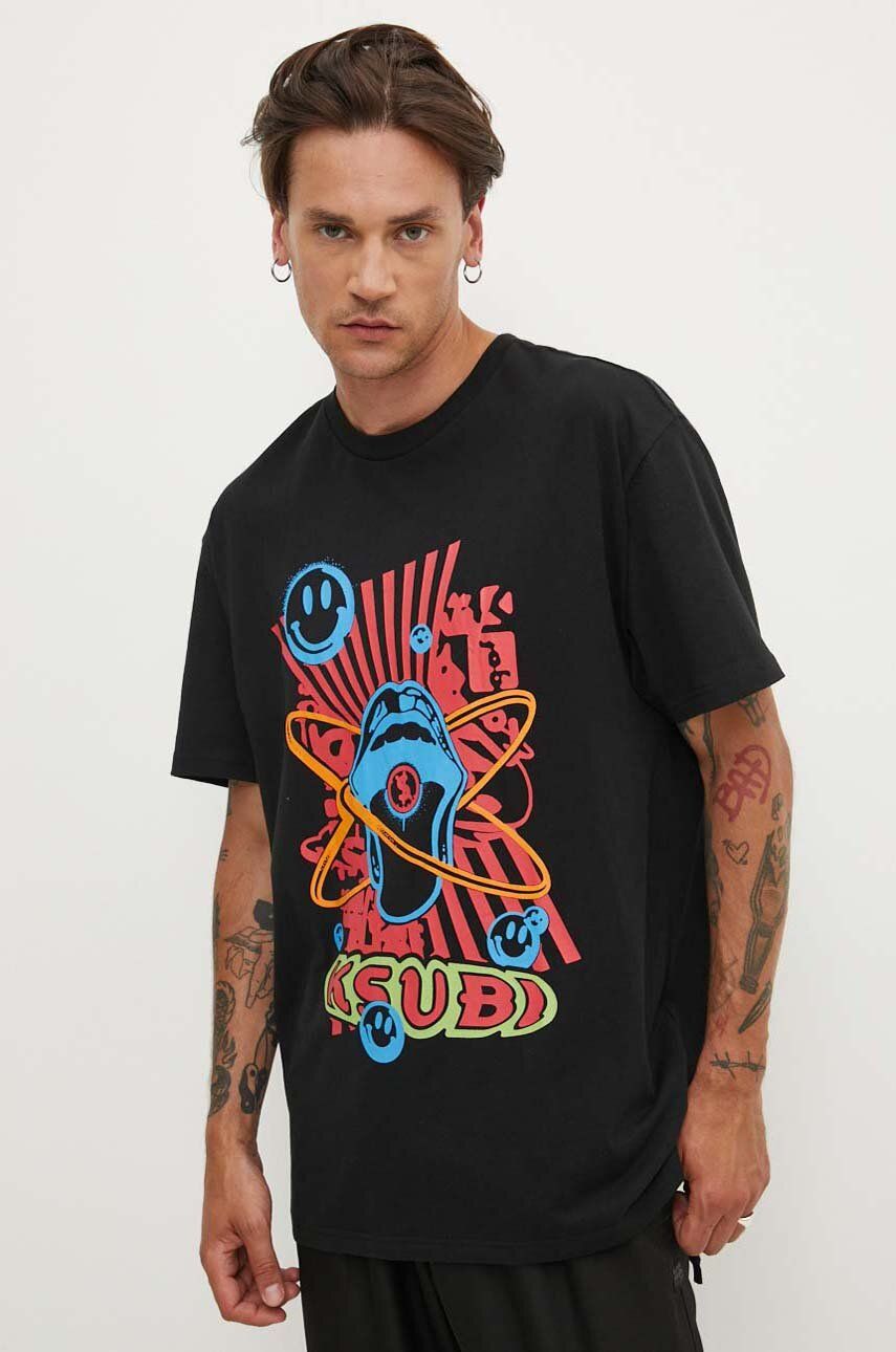 KSUBI tricou din bumbac red pill biggie ss tee bărbați, culoarea negru, cu imprimeu, MPS24TE019