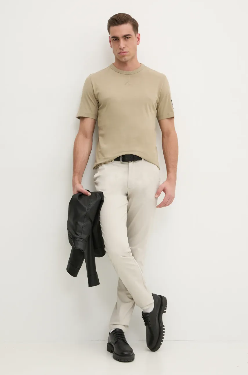 Хлопковая футболка Calvin Klein Jeans мужская однотонная J30J323484 Хлопковая футболка Calvin Klein Jeans мужская однотонная J30J323484