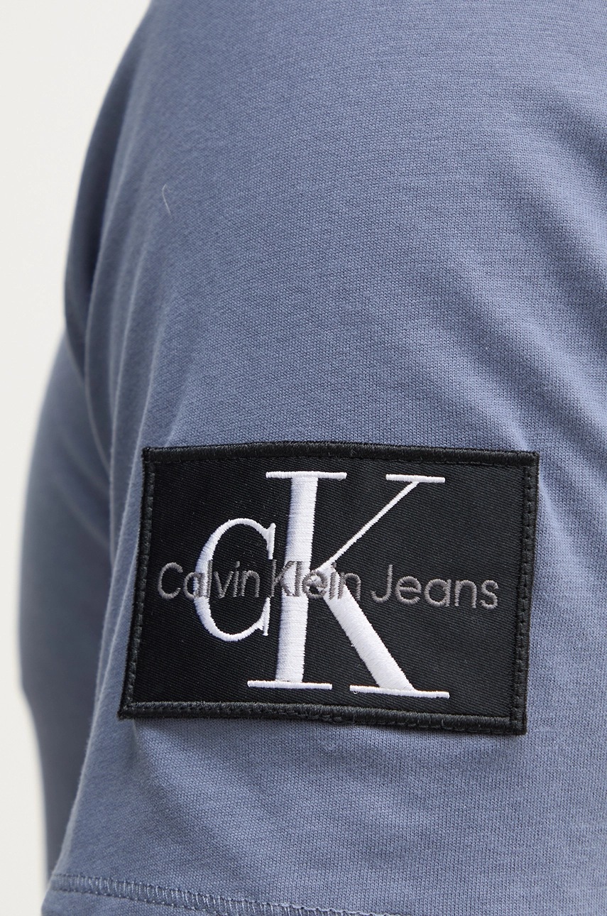 Βαμβακερό μπλουζάκι Calvin Klein Jeans ανδρικό, χρώμα: μπλε, J30J323484 φωτογραφία