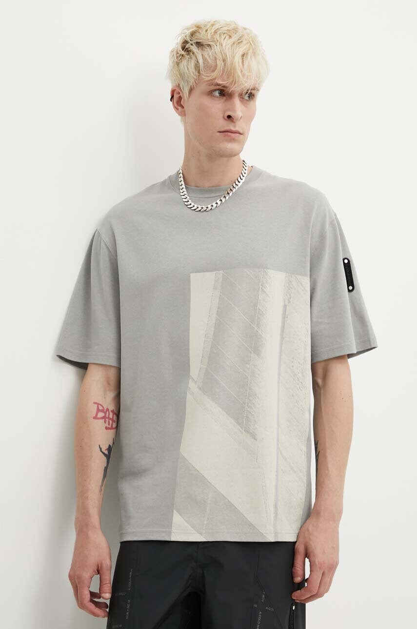 

Памучна тениска A-COLD-WALL* Strand T-Shirt в сиво с принт ACWMTS189, Сив