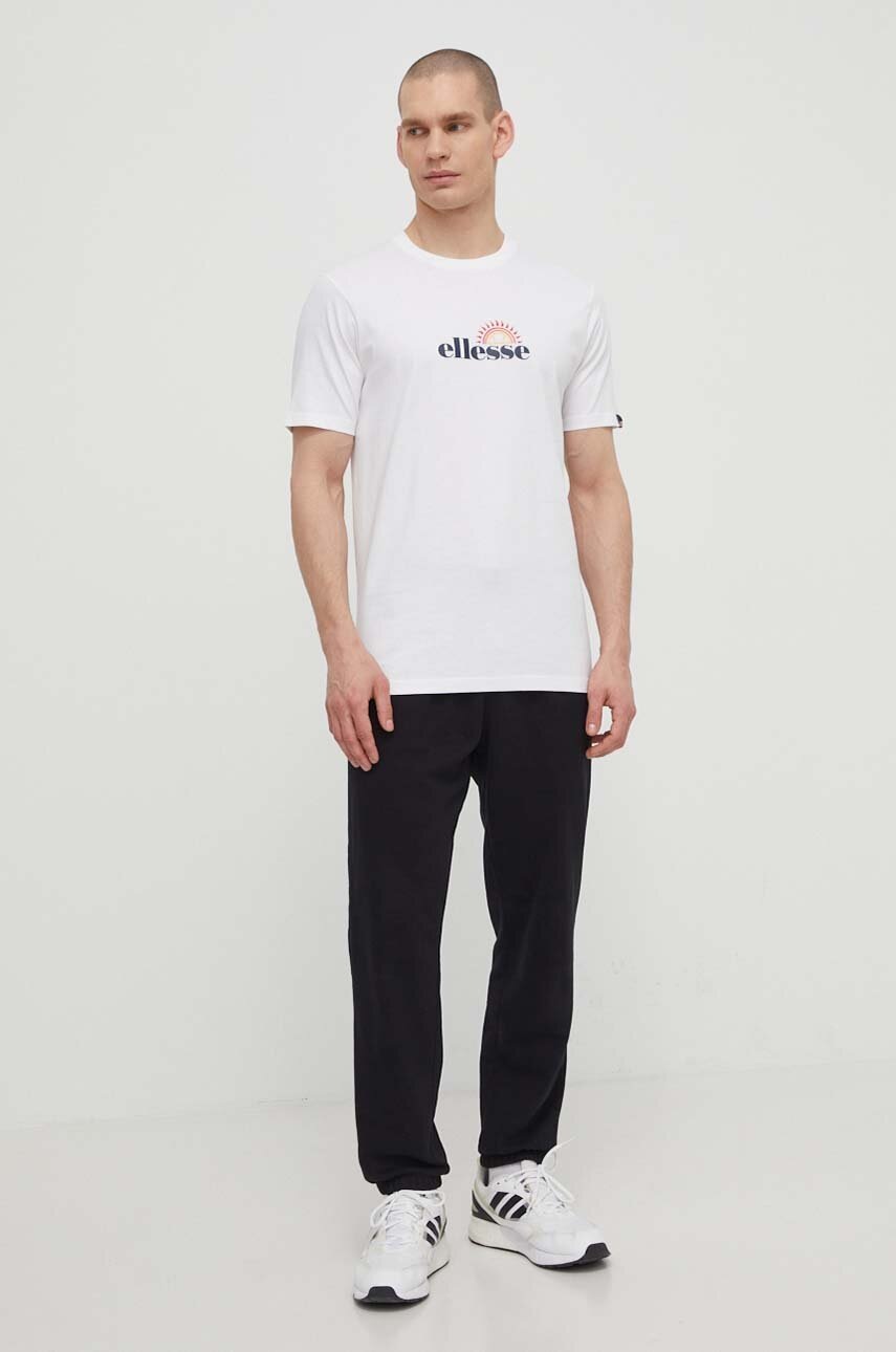 Βαμβακερό μπλουζάκι Ellesse Trea T-Shirt ανδρικό, χρώμα: άσπρο, SHV20126 φωτογραφία