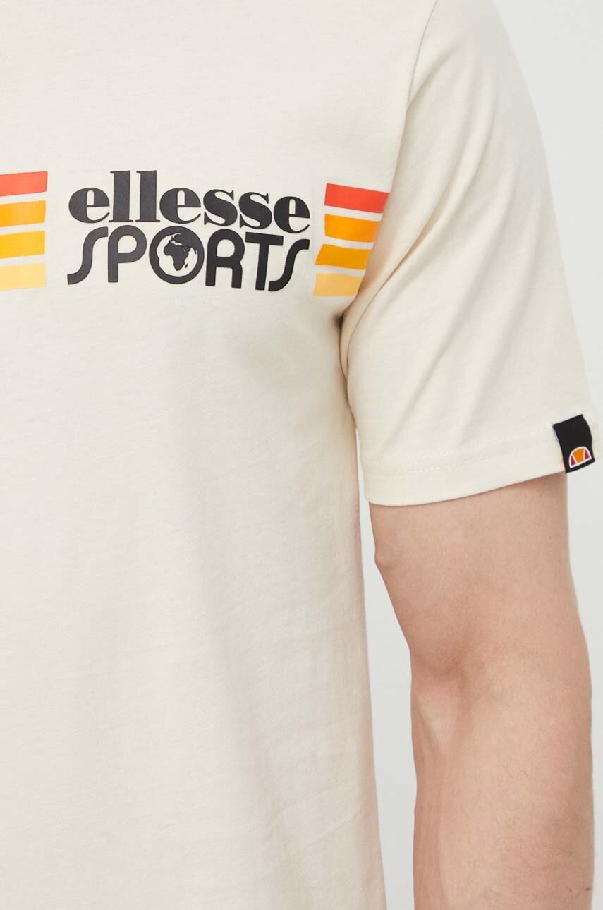 Βαμβακερό μπλουζάκι Ellesse Sorranta T-Shirt ανδρικό, χρώμα: μπεζ, SHV20128 φωτογραφία