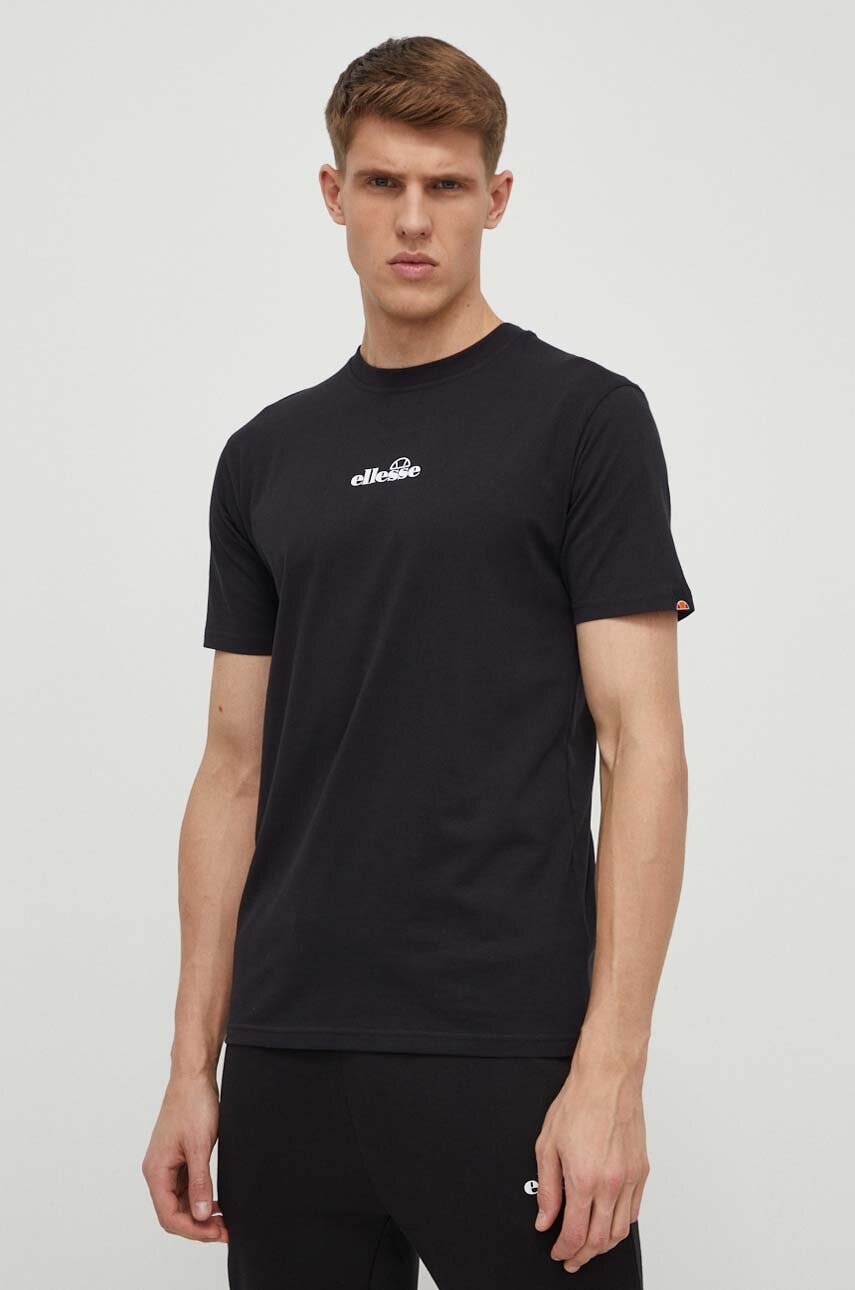 Ellesse tricou din bumbac Ollio Tee barbati, culoarea negru, cu imprimeu, SHP16463