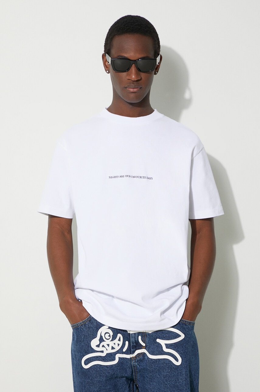 

Памучна тениска Marcelo Burlon Party Quote Basic в бяло с апликация CMAA056S24JER0050110, Бял