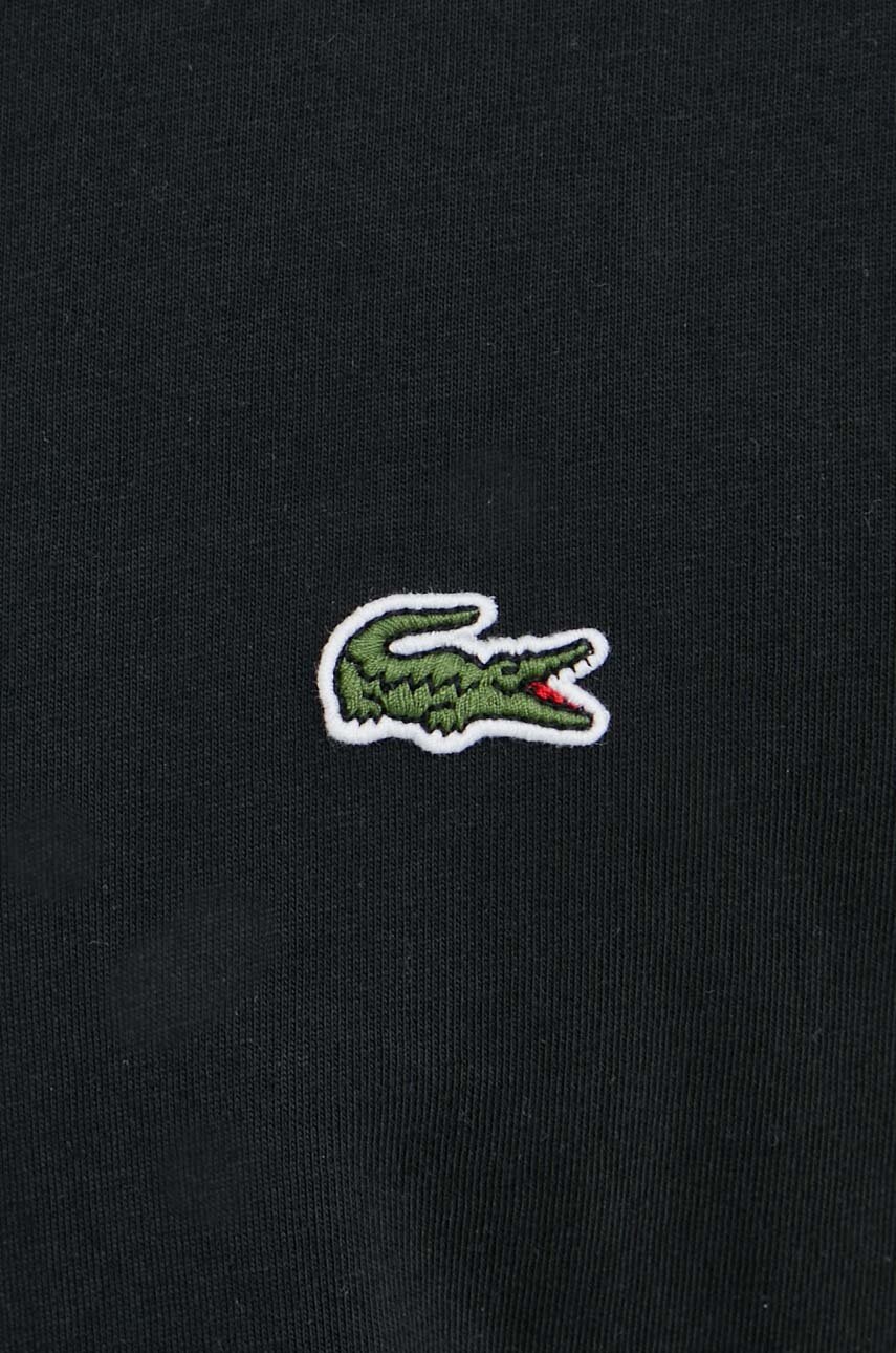Бавовняна футболка Lacoste чоловіча колір чорний однотонна 