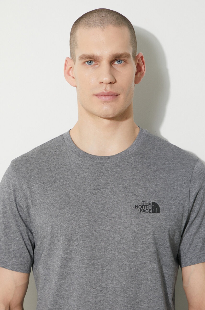 Μπλουζάκι The North Face M S/S Simple Dome Tee χρώμα: γκρι, NF0A87NGDYY1 φωτογραφία