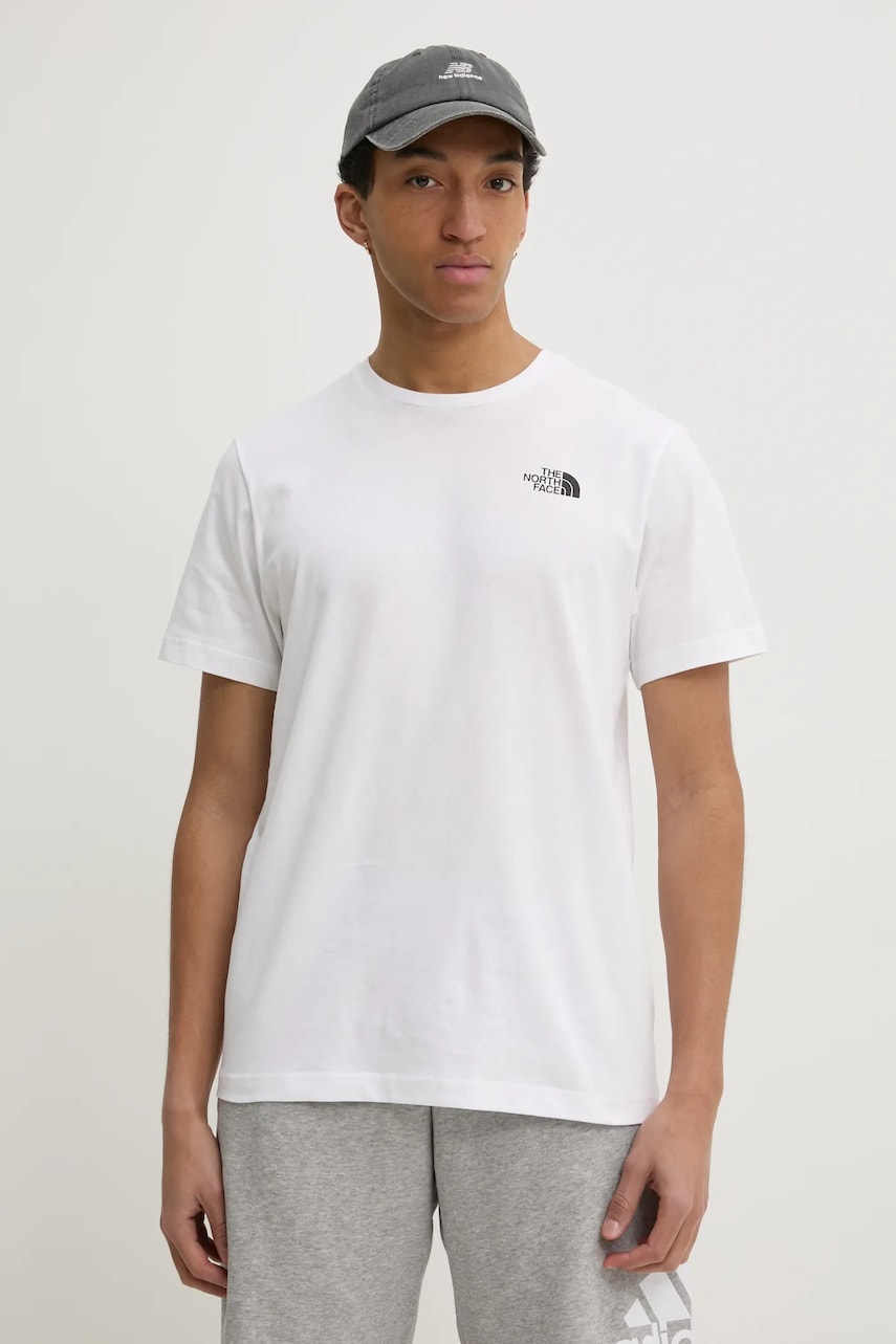 The North Face tricou din bumbac M S/S Redbox Tee bărbați, culoarea alb, cu imprimeu, NF0A87NPFN41 The North Face tricou din bumbac M S/S Redbox Tee bărbați, culoarea alb, cu imprimeu, NF0A87NPFN41