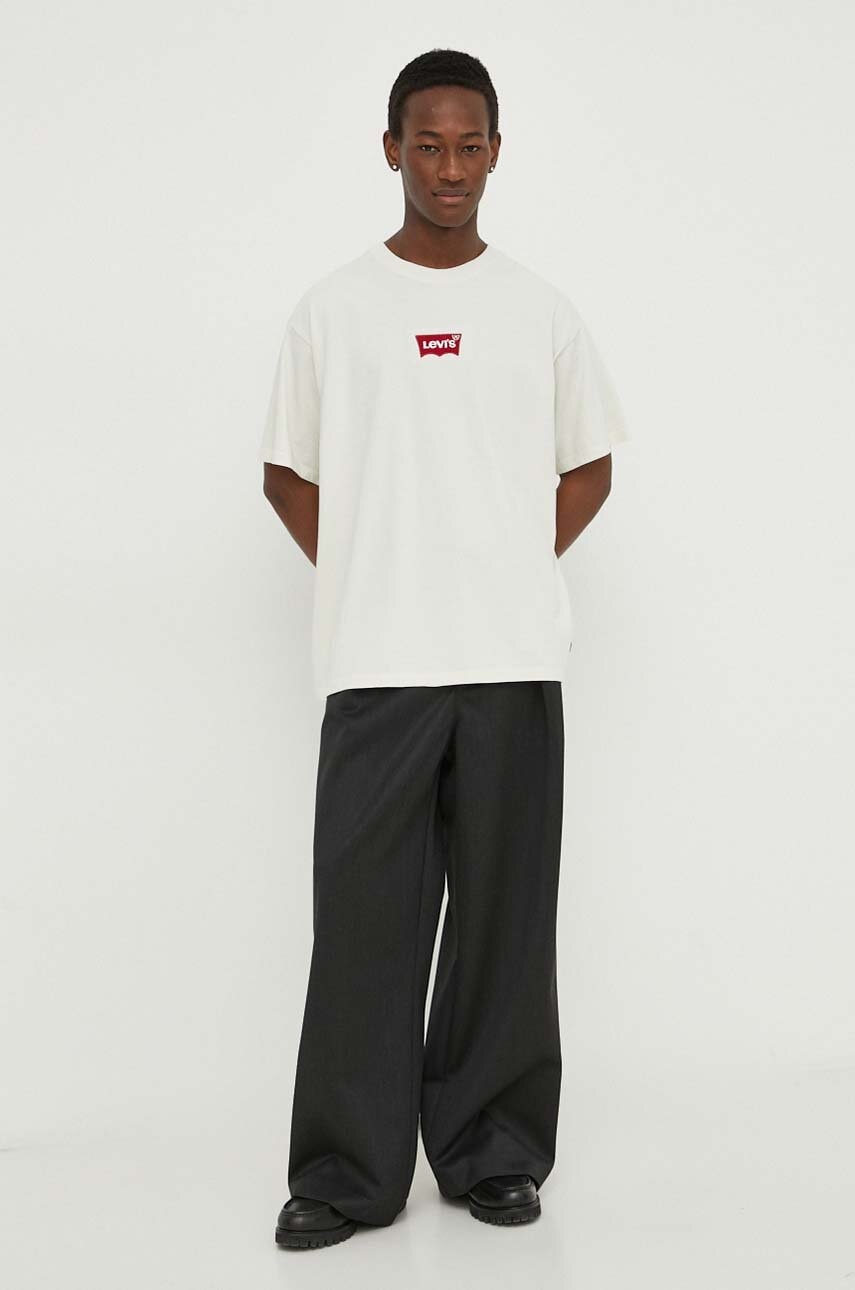 Levi\'s tricou din bumbac culoarea verde, cu imprimeu, 0008C