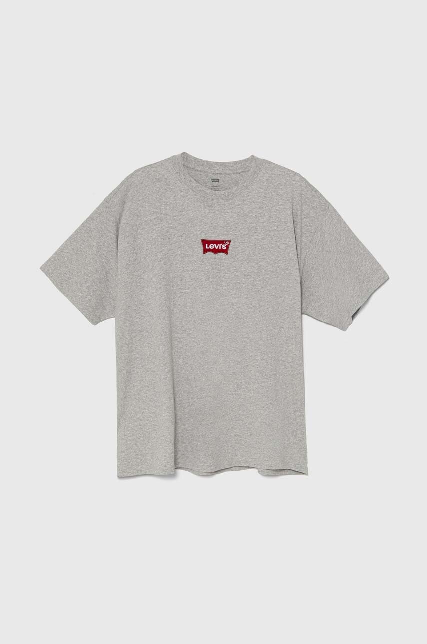 Levis tricou din bumbac culoarea gri, cu imprimeu, 0008C