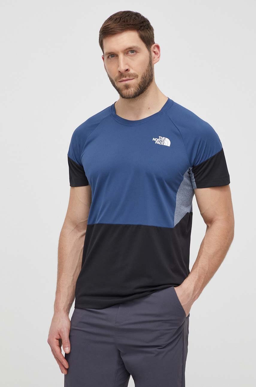 The North Face tricou sport Bolt Tech culoarea albastru marin, modelator, NF0A825GMPF1