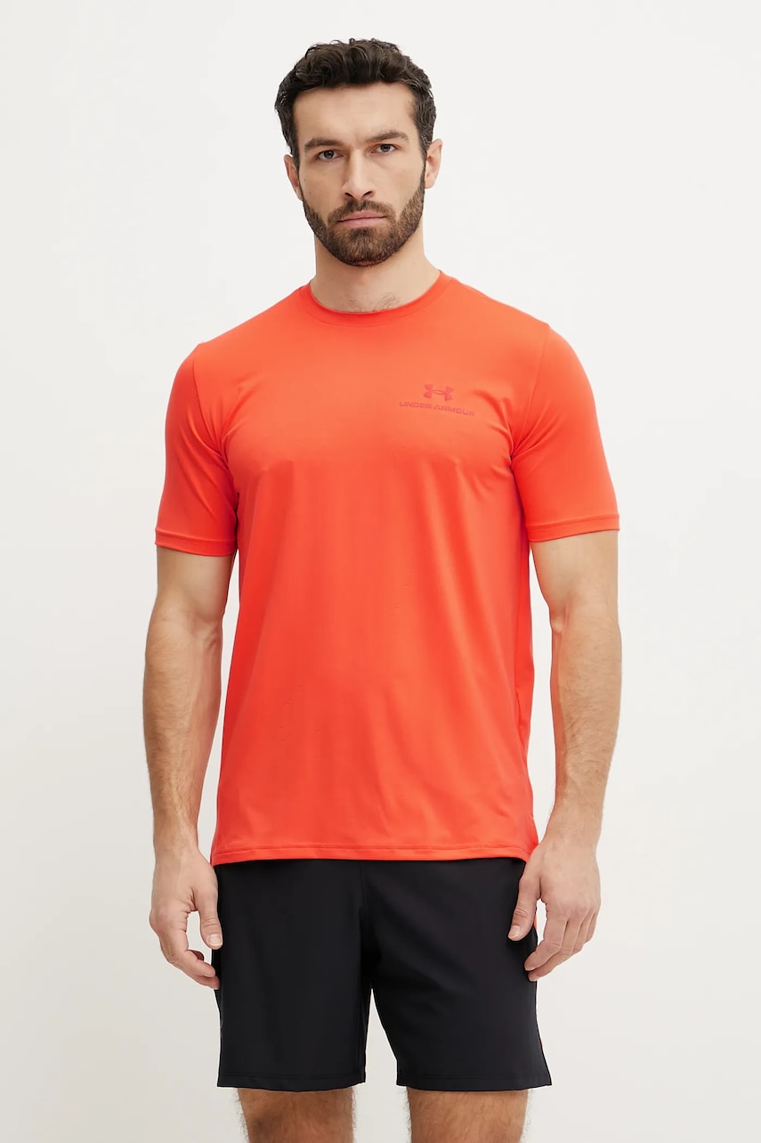 Under Armour tricou de antrenament Rush Energy culoarea gri, uni, 1383973 Under Armour tricou de antrenament Rush Energy culoarea gri, uni, 1383973
