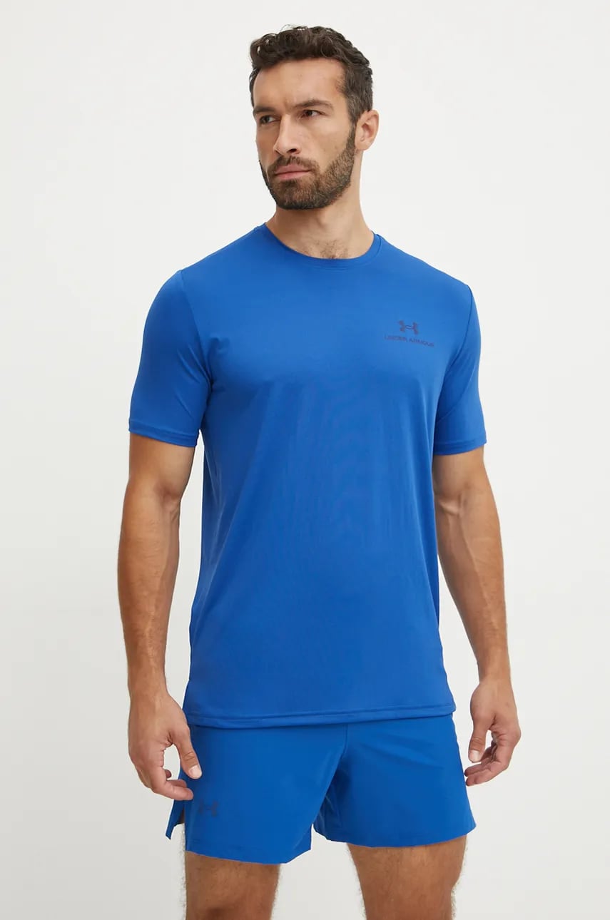 Under Armour tricou de antrenament Rush Energy culoarea albastru marin, neted Under Armour tricou de antrenament Rush Energy culoarea albastru marin, neted