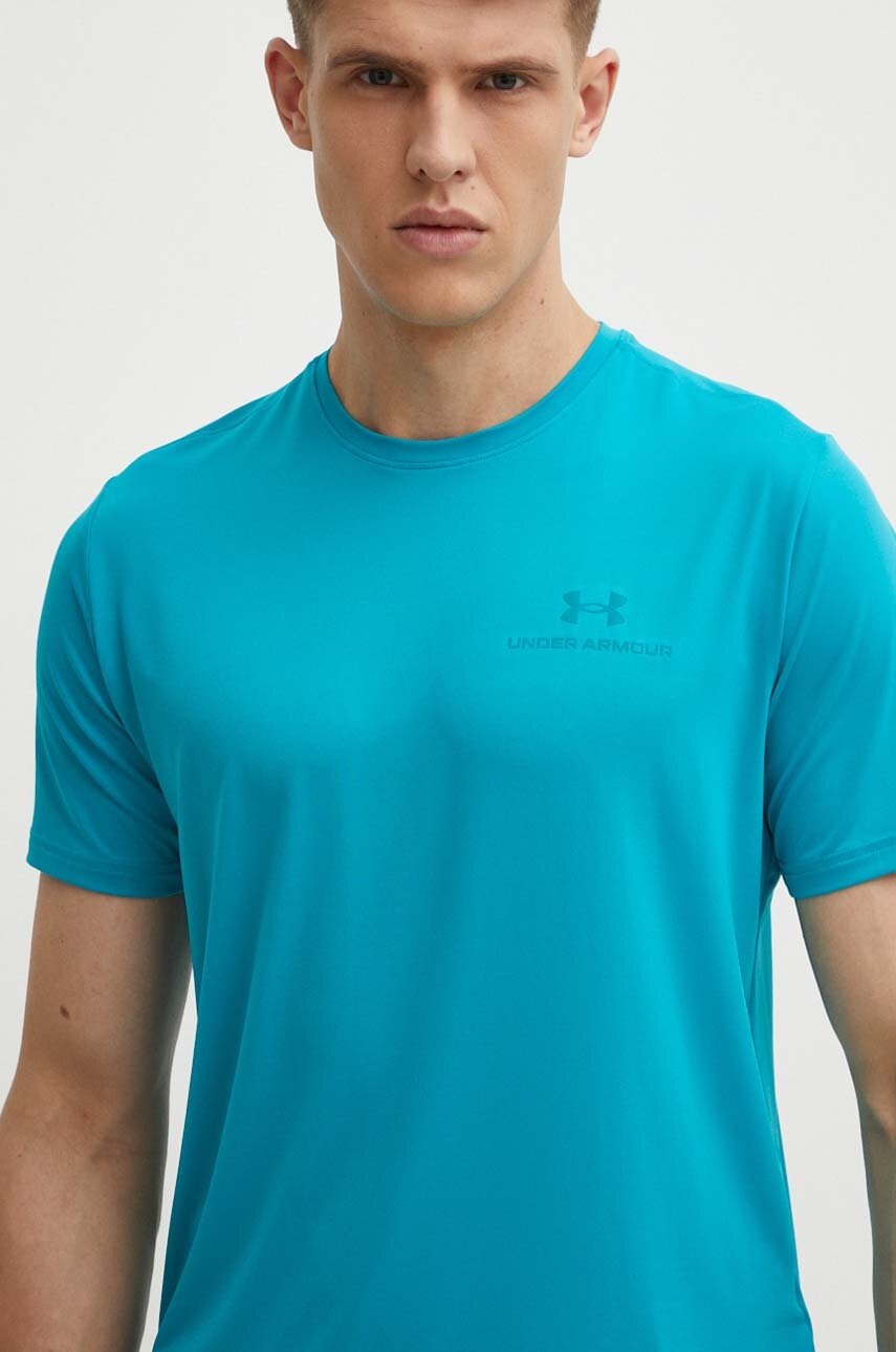 

Тениска за трениране Under Armour Rush Energy в тюркоазено с изчистен дизайн, Тюркоазен