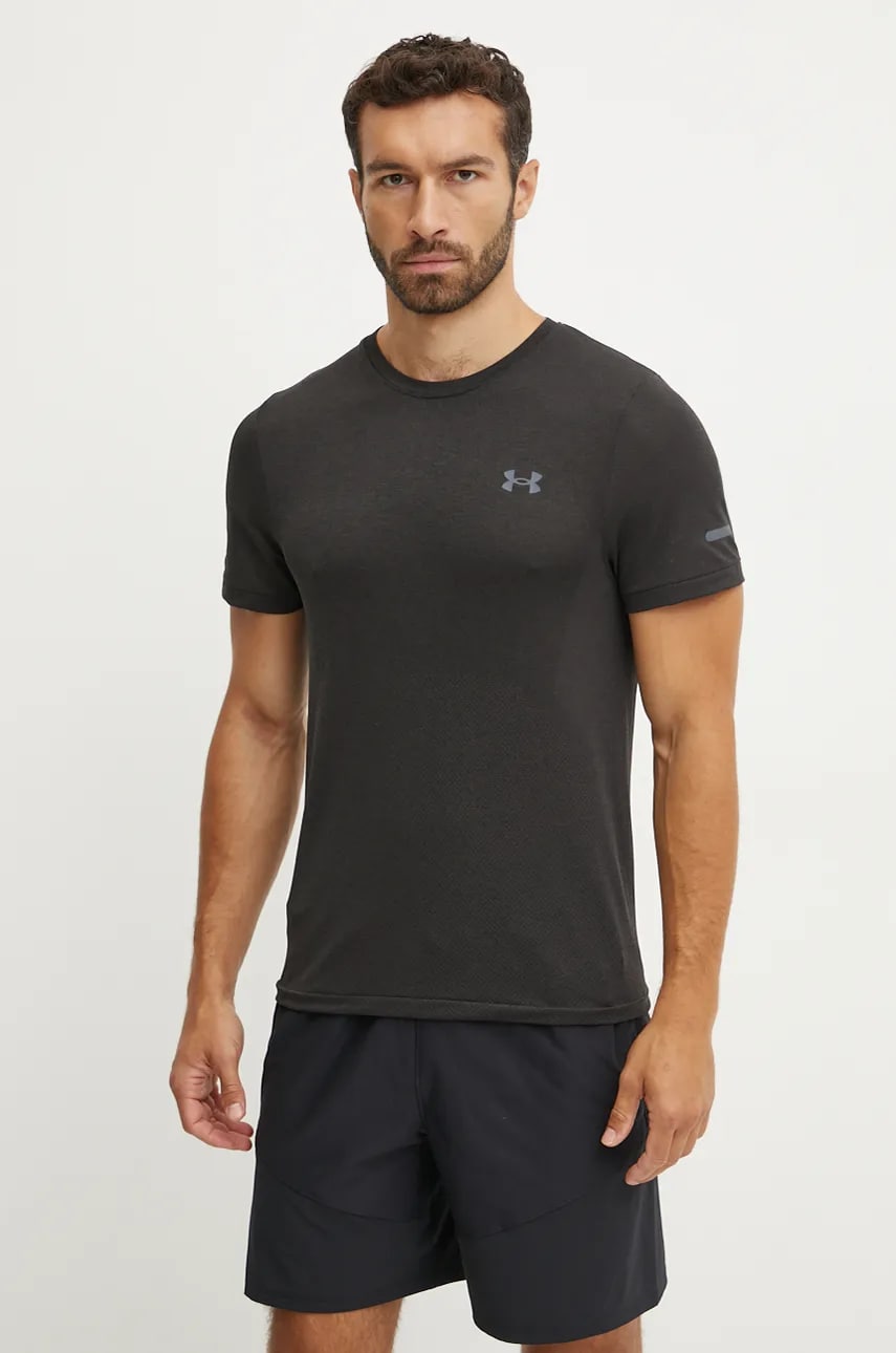 Under Armour tricou de alergare Seamless Stride culoarea verde, modelator, 1375692 Under Armour tricou de alergare Seamless Stride culoarea verde, modelator, 1375692