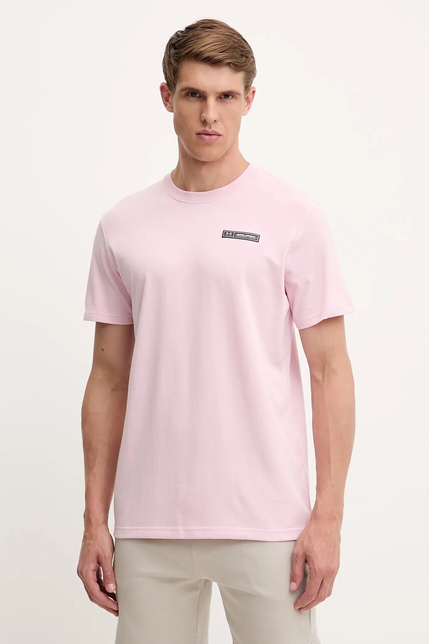 Under Armour tricou culoarea albastru marin, cu imprimeu