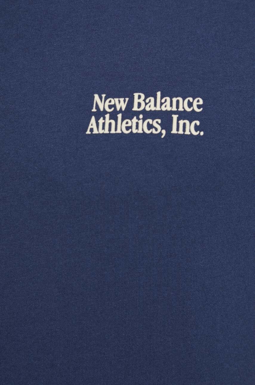 Βαμβακερό μπλουζάκι New Balance ανδρικό, χρώμα: ναυτικό μπλε, MT41588NNY φωτογραφία